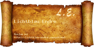 Lichtblau Endre névjegykártya